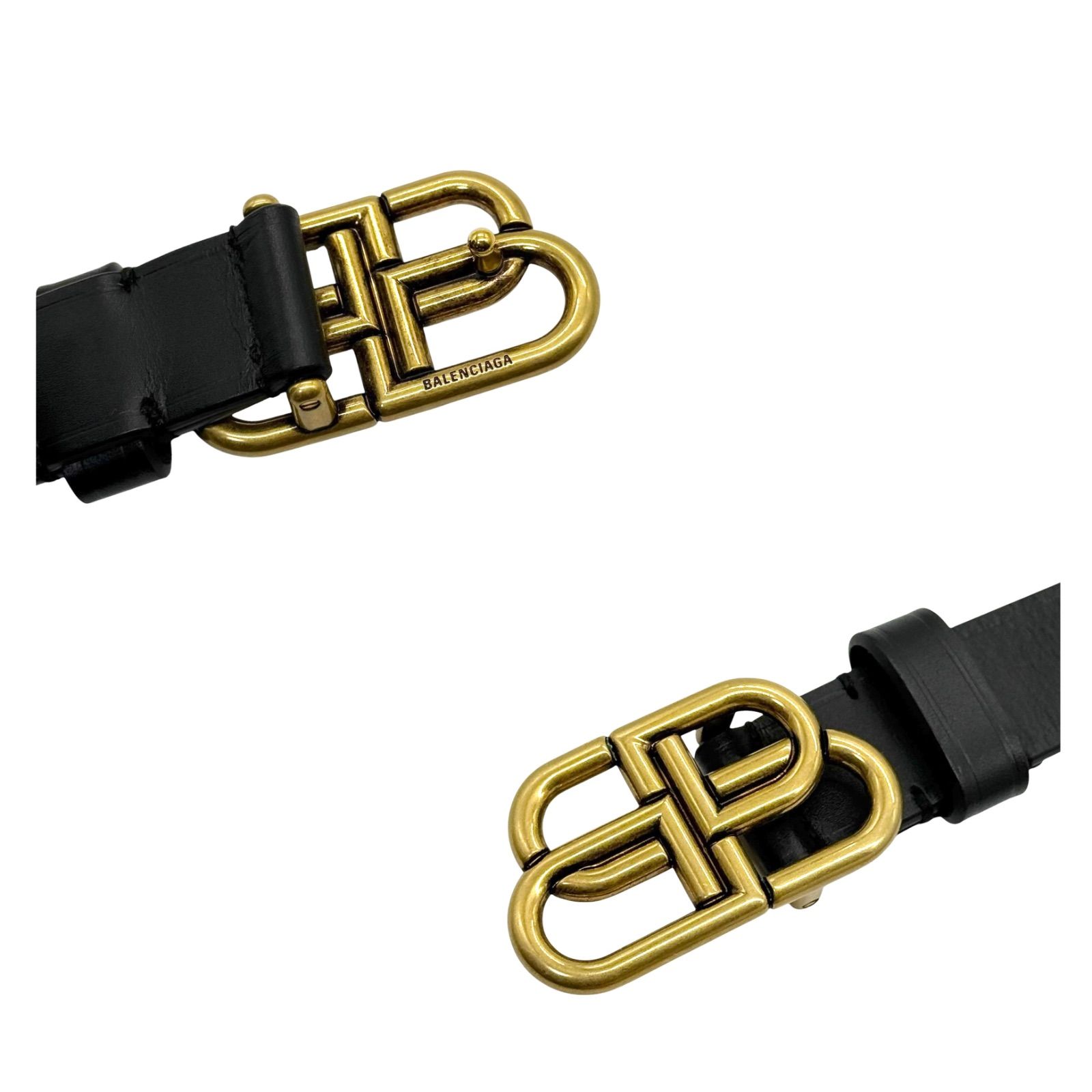 使用わずか Balenciaga バレンシアガ BB THIN BELT ベルト 75 ブラック