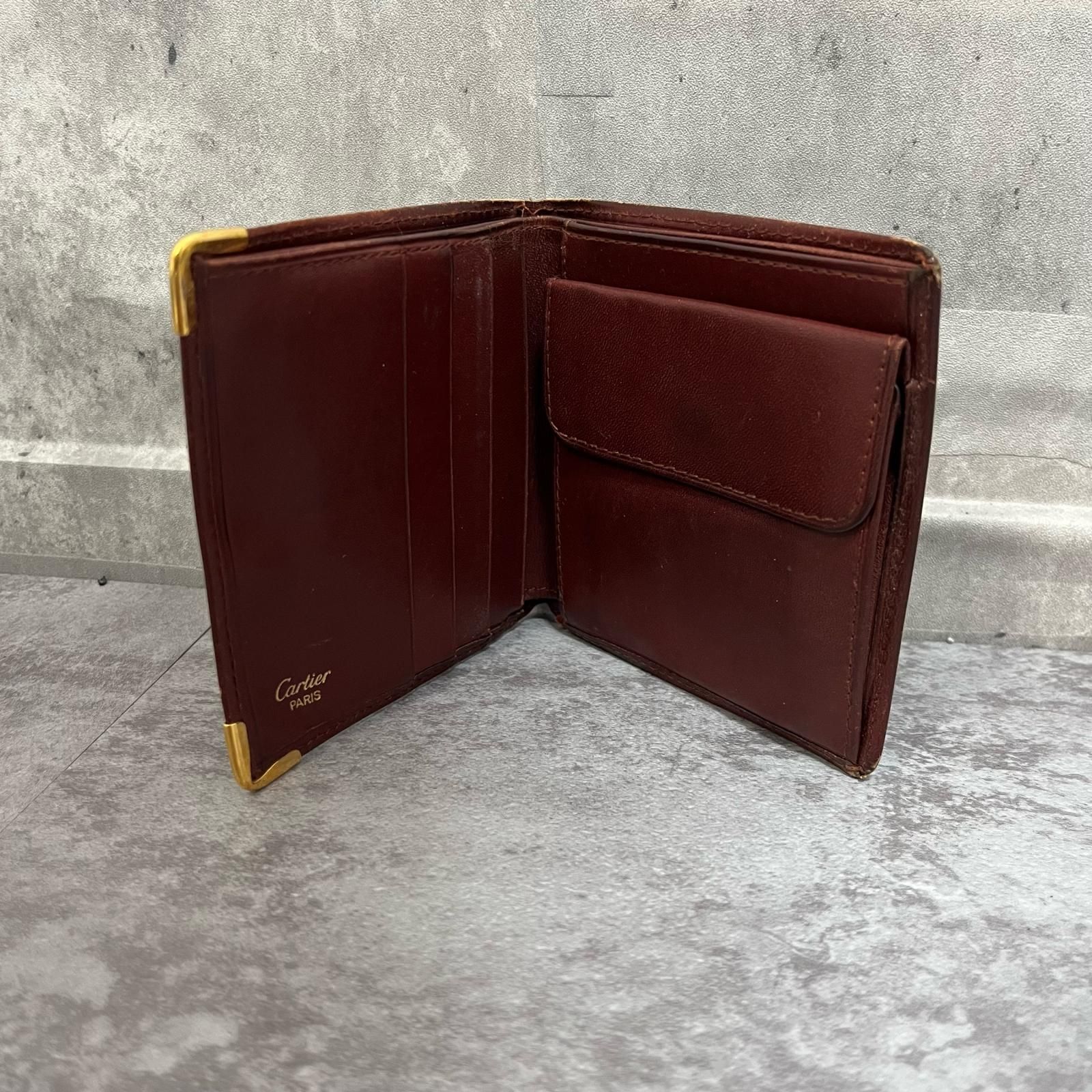 Cartier】カルティエ 二つ折り財布 マストライン ロゴ刻印 ロゴ 