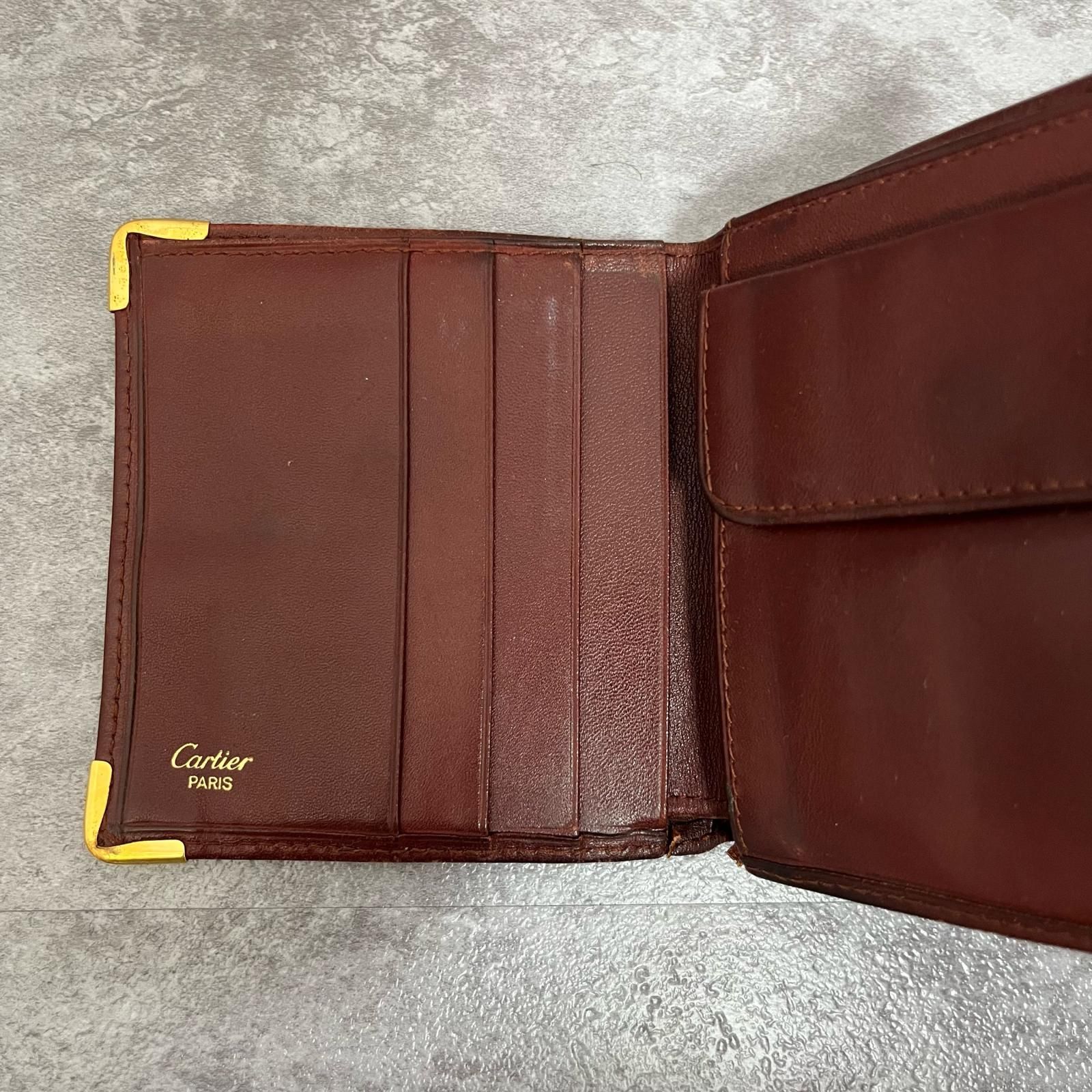 Cartier】カルティエ 二つ折り財布 マストライン ロゴ刻印 ロゴ 