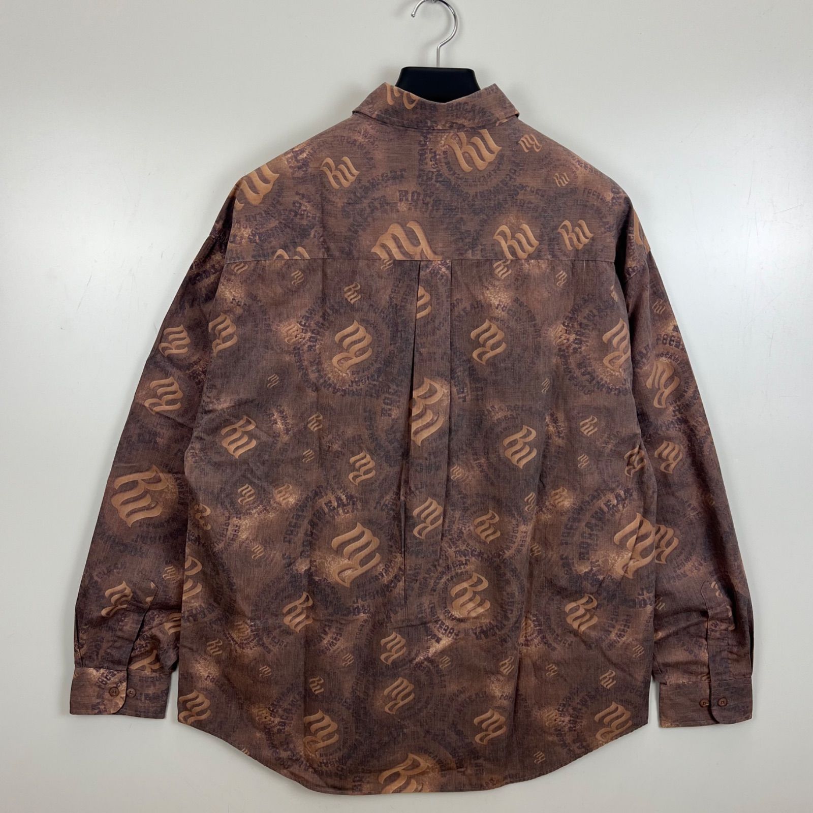 ROCA WEAR 00s HIPHOP archive icon shirts L ロカウェア 総柄 ロゴ 