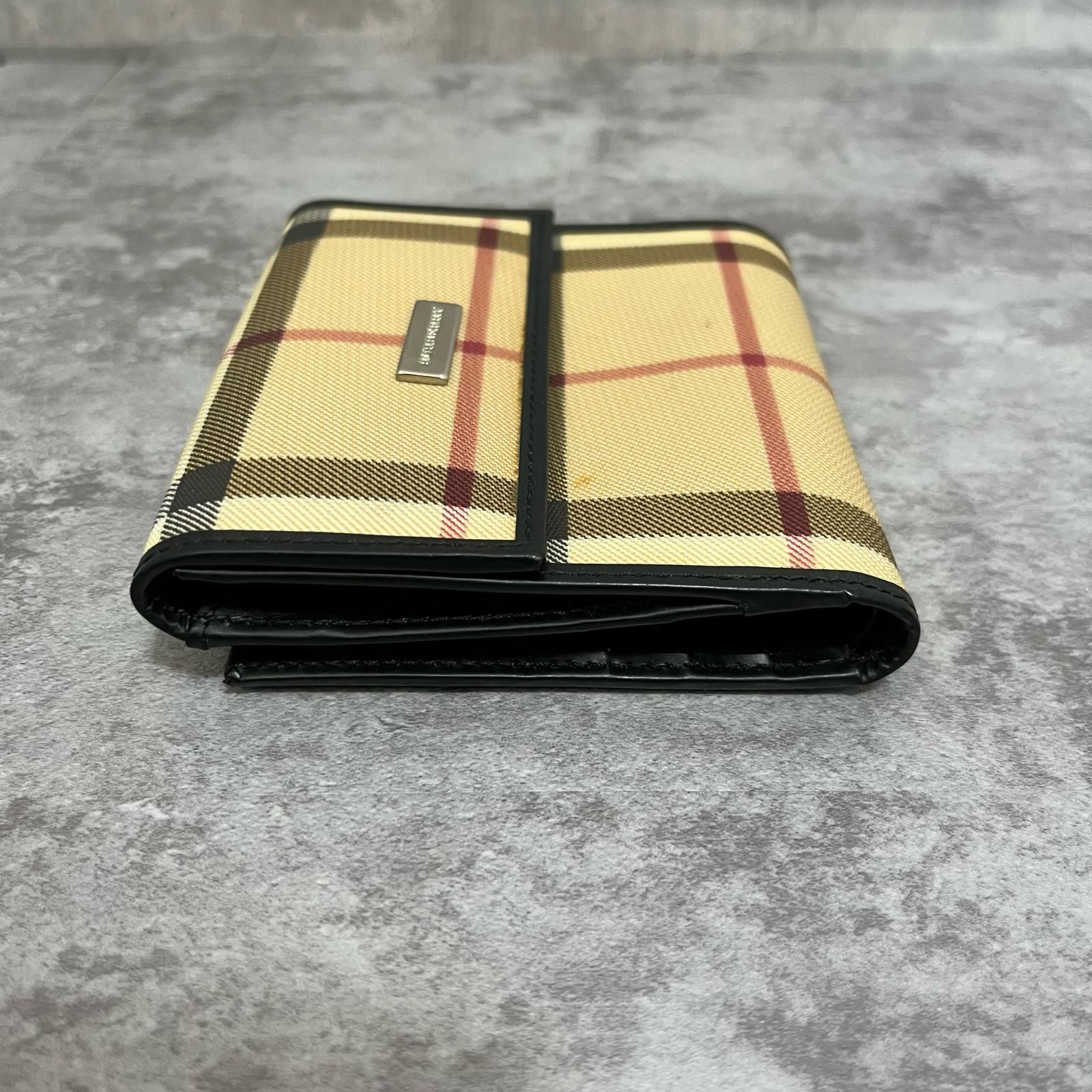 財布 バーバリー 柄 BURBERRY バーバリー チェック柄三つ折り財布 箱