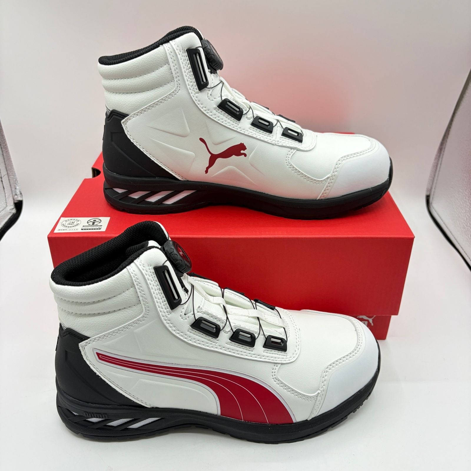 未使用品 26.0cm】 PUMA プーマ 安全靴 ライダー2.0 ホワイト&レッド 