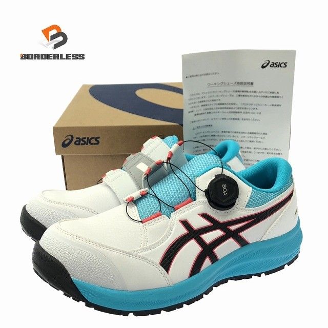 ☆未使用品☆ASICS アシックス プロスニーカー WINJOB CP309 BOA 1273A095-100 WIDE WHITE/BLACK 25.5cm 安全靴 作業靴125364