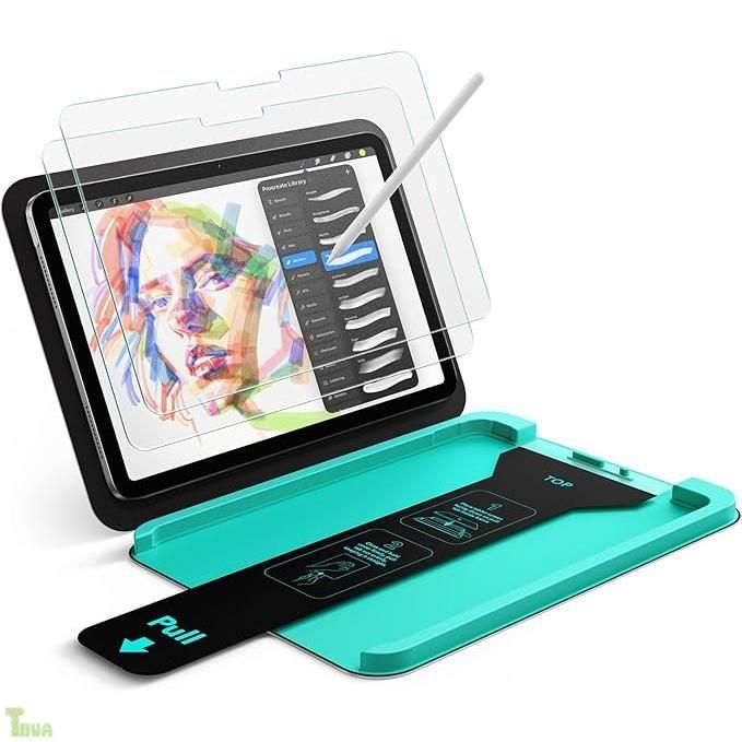 ESR 2枚入り Armorite ペーパーフィールスクリーン保護フィルム iPad Air 11インチ(M4/M3/M2) 2026/2025/2024 紙に書くような描き心地 硬度9H強化ガラス Ultra Fitトレイで簡単貼り付け A Pencil対応