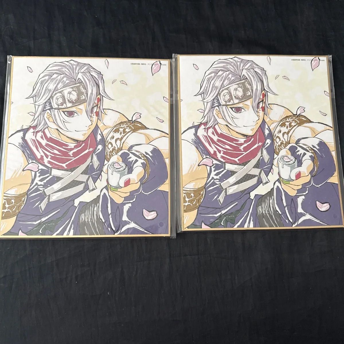 鬼滅の刃 宇髄天元 WEBくじ 遊郭編 複製ミニ色紙くじ 2点まとめ売り 