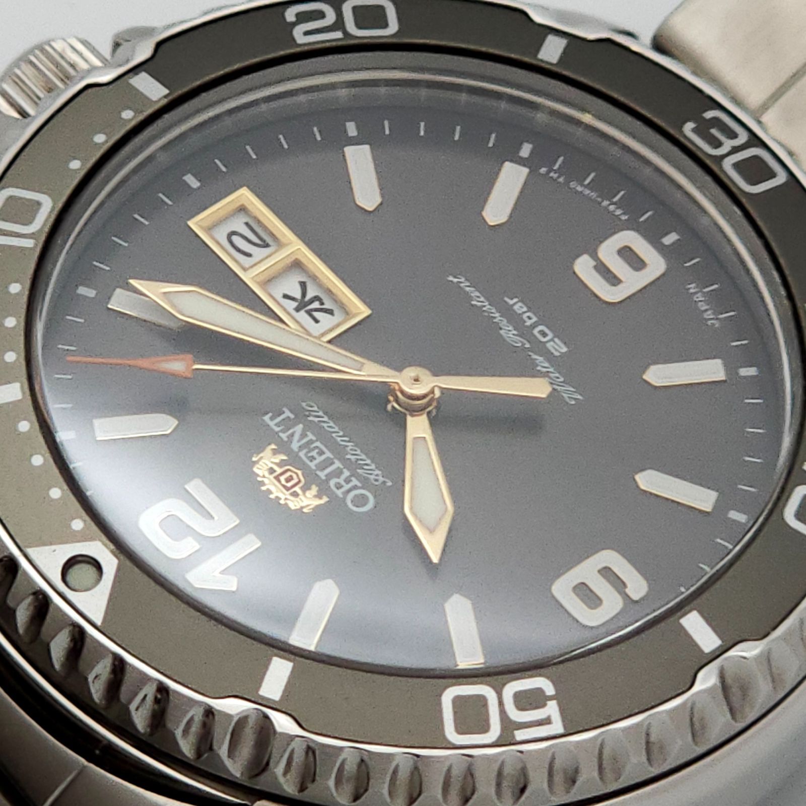  ORIENT オリエント Mako F692-UBF0 ダイバー 自動巻 動作品 グレー 200本 速乾素材 自動巻き時計 腕時計(アナログ)