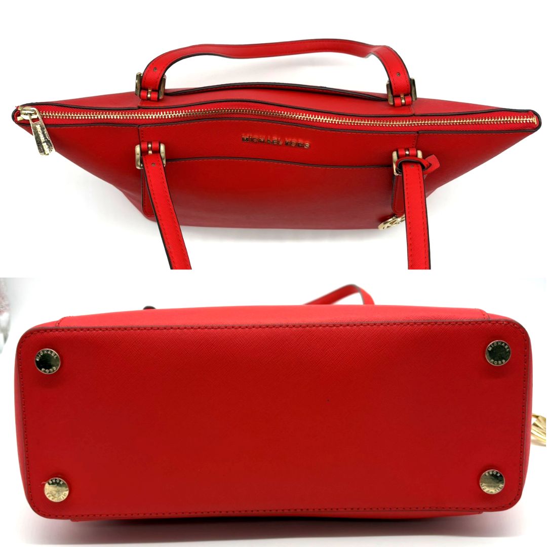 マイケルコース Michael Kors トートバッグ レッド PVC レザー 肩掛け 