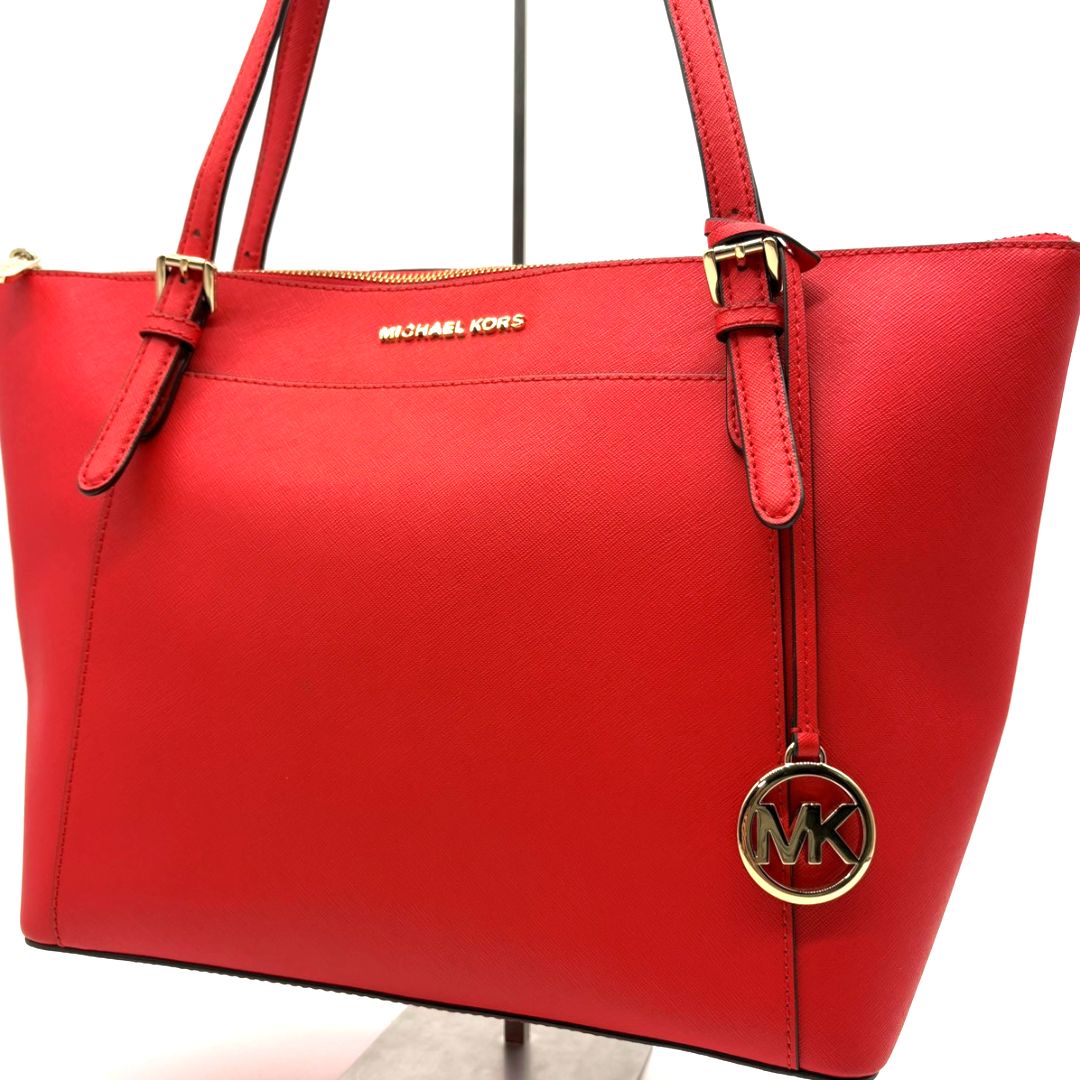 マイケルコース Michael Kors トートバッグ レッド PVC レザー 肩掛け 