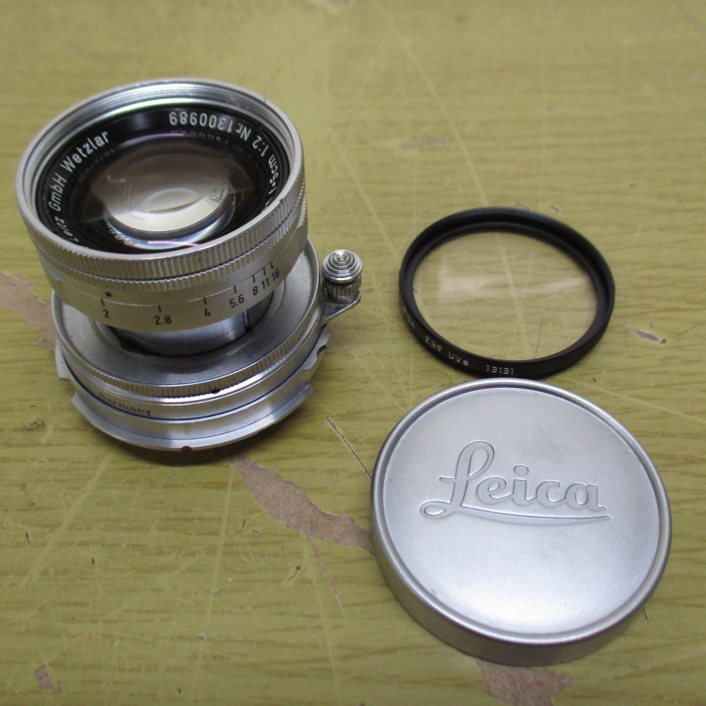 B122 Leica Summicron 1:2 f=5cm ズミクロン カバーレンズ付き - メルカリ