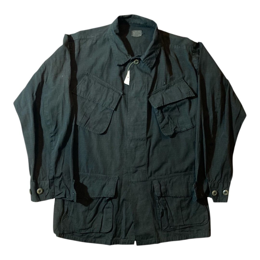 60s 70s US ARMY ジャングルファティーグジャケット 後染め 黒 60s us army jungle fatigue over dye / 60年代製 アメリカ軍