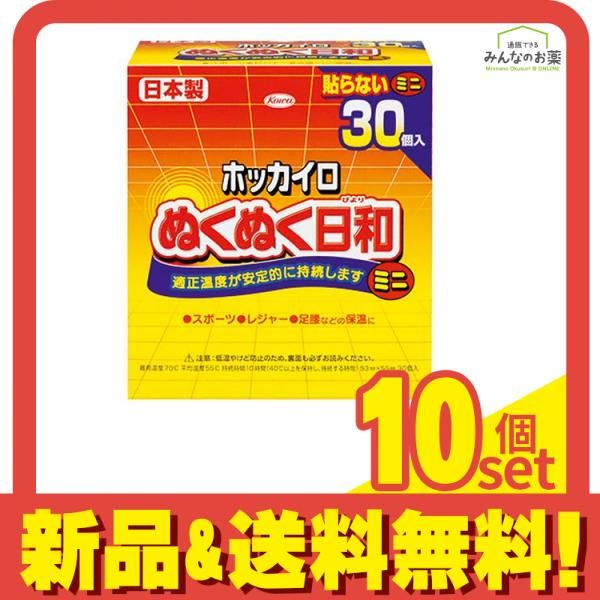 ホッカイロ ぬくぬく日和 貼らないタイプ ミニ 30個入 10個セット まとめ売り
