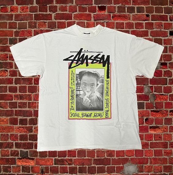 Stussy TOYODA / ステューシー トヨダ君 Tシャツ 豊田 貢 XL 白 両面