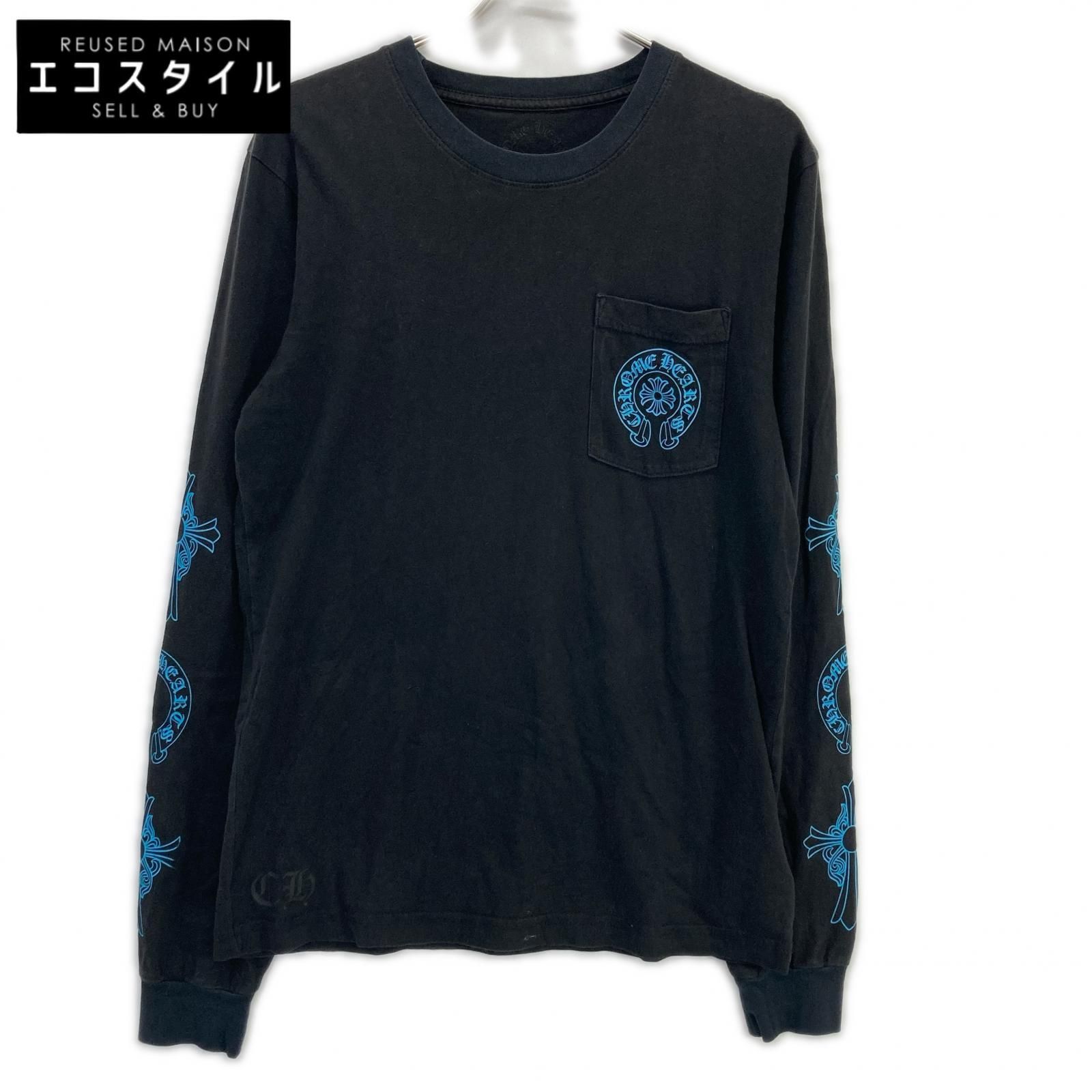 Chrome Hearts クロムハーツ ﾌﾞﾗｯｸ ﾌﾞﾙｰ ｸﾛｽ 長袖Tｼｬﾂ M - メルカリ