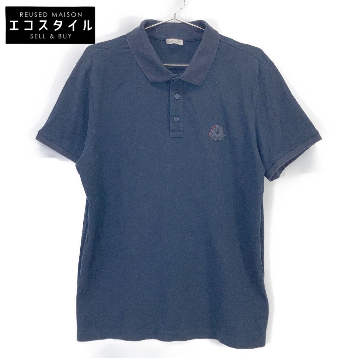 MONCLER モンクレール 19年製 ﾈｲﾋﾞｰ 胸ﾗﾊﾞｰﾛｺﾞﾎﾟﾛｼｬﾂ L - メルカリ