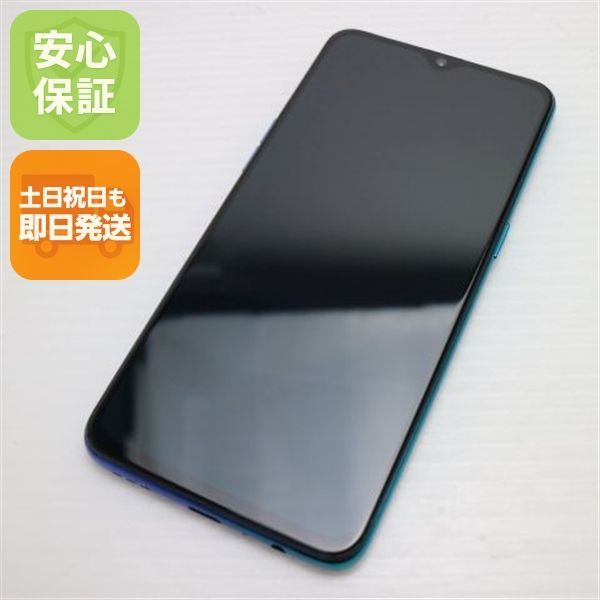 美品 OPPO Reno A 64GB ブルー スマホ 本体 白ロム 土日祝発送OK 07000 【