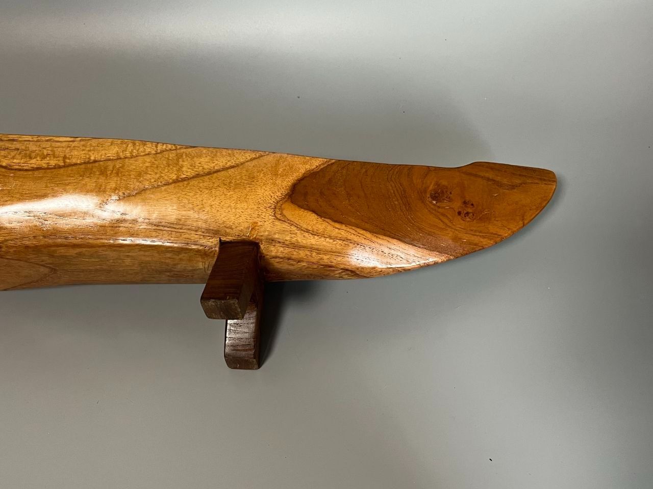 天然木無垢材一枚板舟形大鉢飾り皿オブジェ全長101.5cm巨大船型木彫り彫刻インテリア店舗什器飾り物アンティーク風レトロモダン 銘木自然木くり抜きセンターピース置物ボートログ木製100cm超え