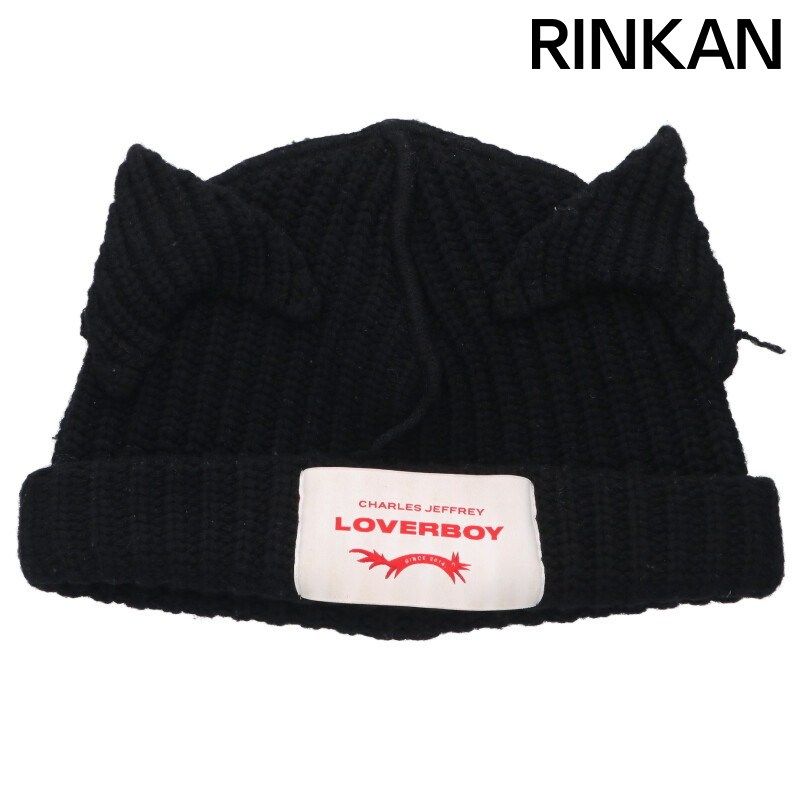 チャールズジェフリーラバーボーイ CHUNKY EARS BEANIE ネコ耳ウール