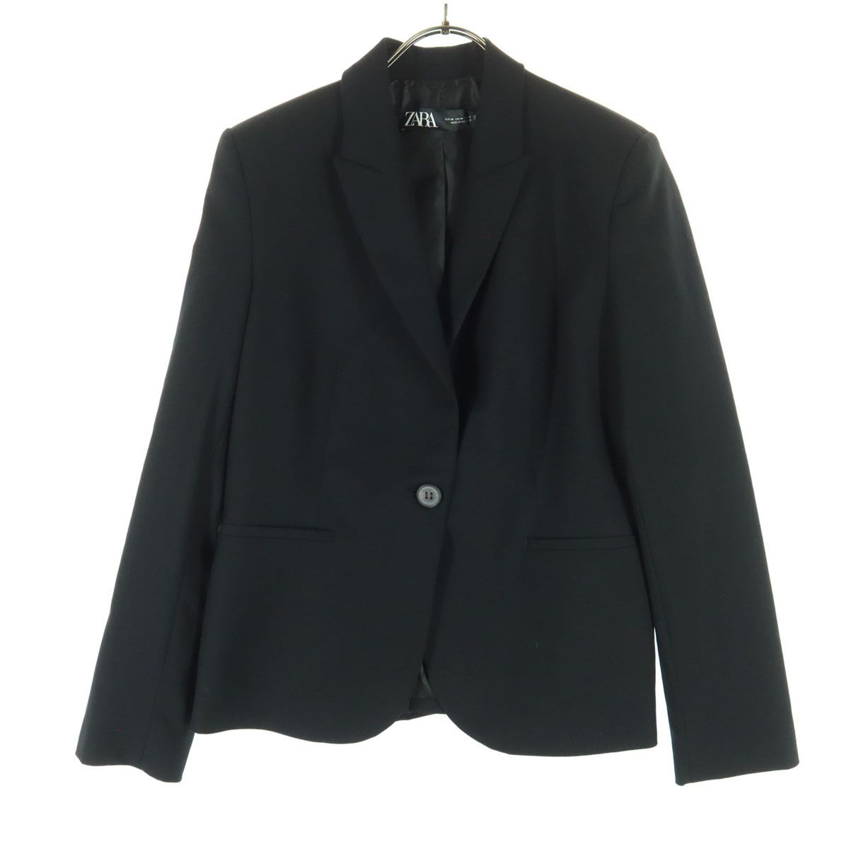 美品 ZARA ザラ 長袖 スーツジャケット 36 ブラック レディース 古着 
