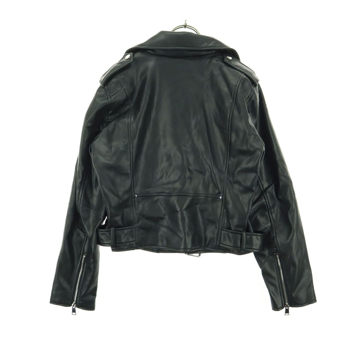 未使用 ZARA ザラ 長袖 フェイクレザー ダブルライダースジャケット L 