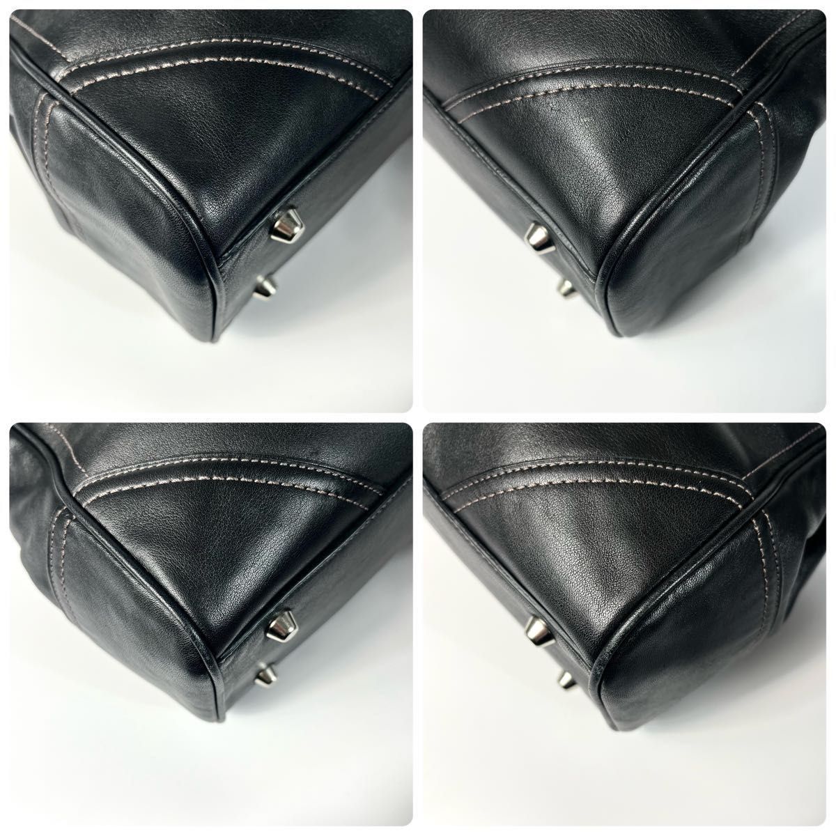 美品 COACH コーチ ハンプトンズ ハンドバッグ トートバッグ 黒 レザー 