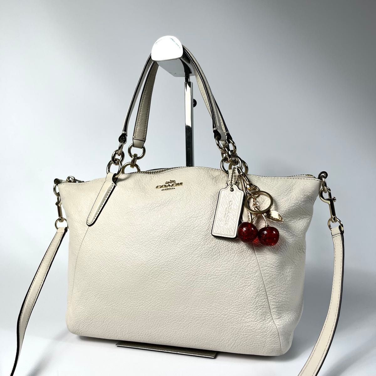 美品 COACH コーチ 2way ハンドバッグ ショルダーバッグ レザー 白 