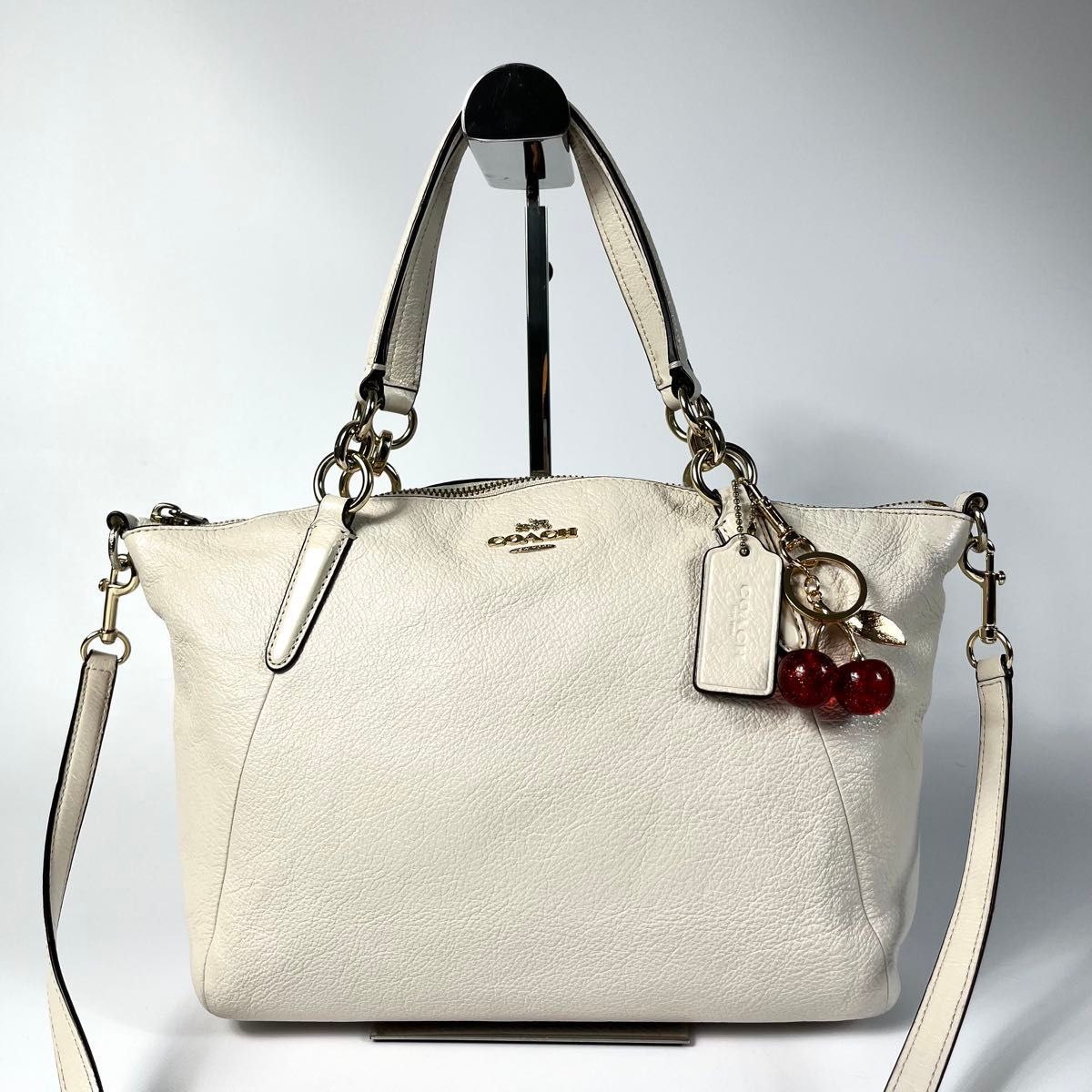 美品 COACH コーチ 2way ハンドバッグ ショルダーバッグ レザー 白 