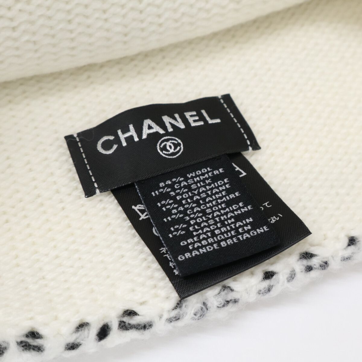 CHANEL シャネル 新品同様 カシミヤシルク混ウール ココマーク CHANEL シャネル 新品同様 カシミヤシルク混ウール ココマーク