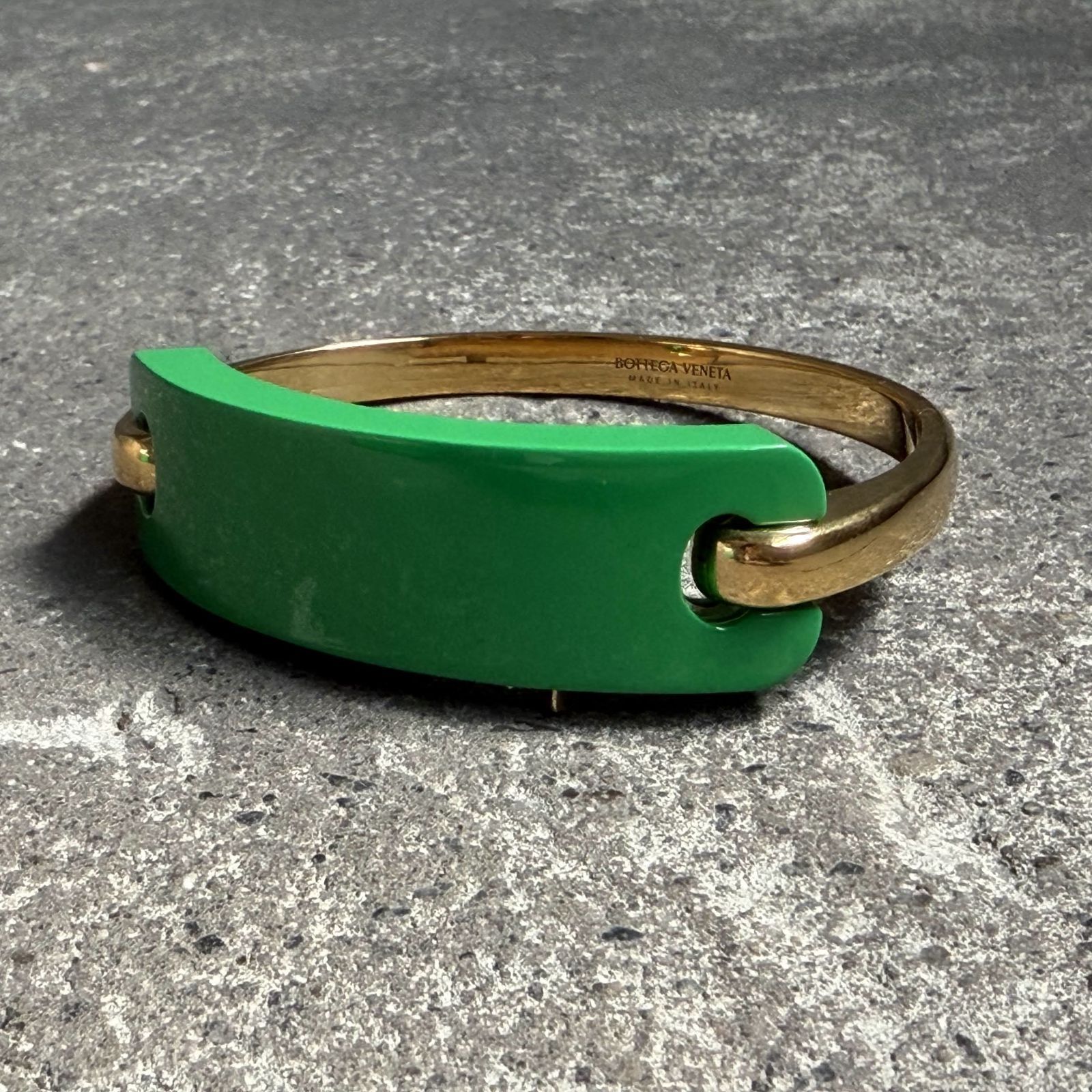 BOTTEGA VENETA ID BRACELET GOLD GREEN Ag925 シルバー M ボッテガ 
