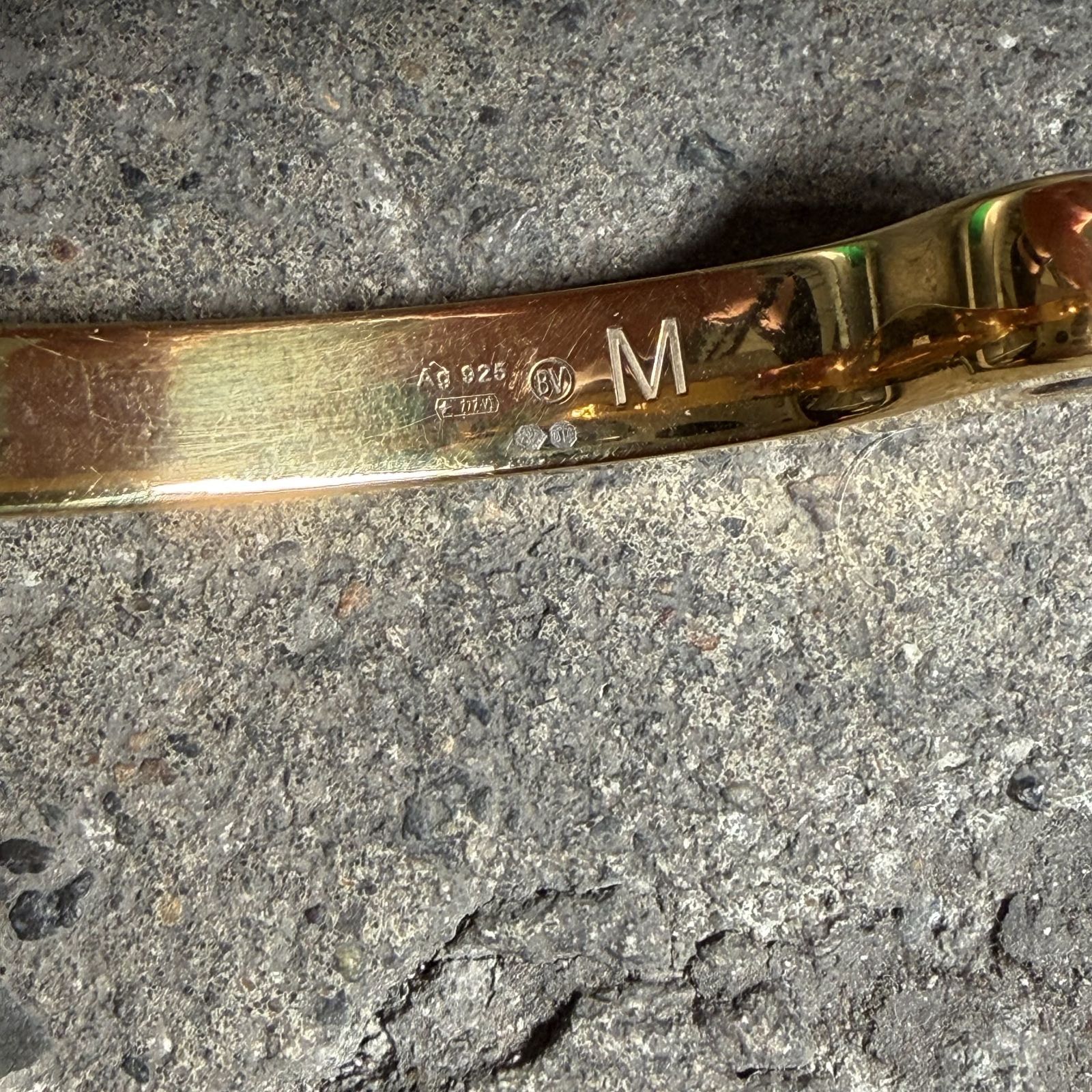BOTTEGA VENETA ID BRACELET GOLD GREEN Ag925 シルバー M ボッテガ 