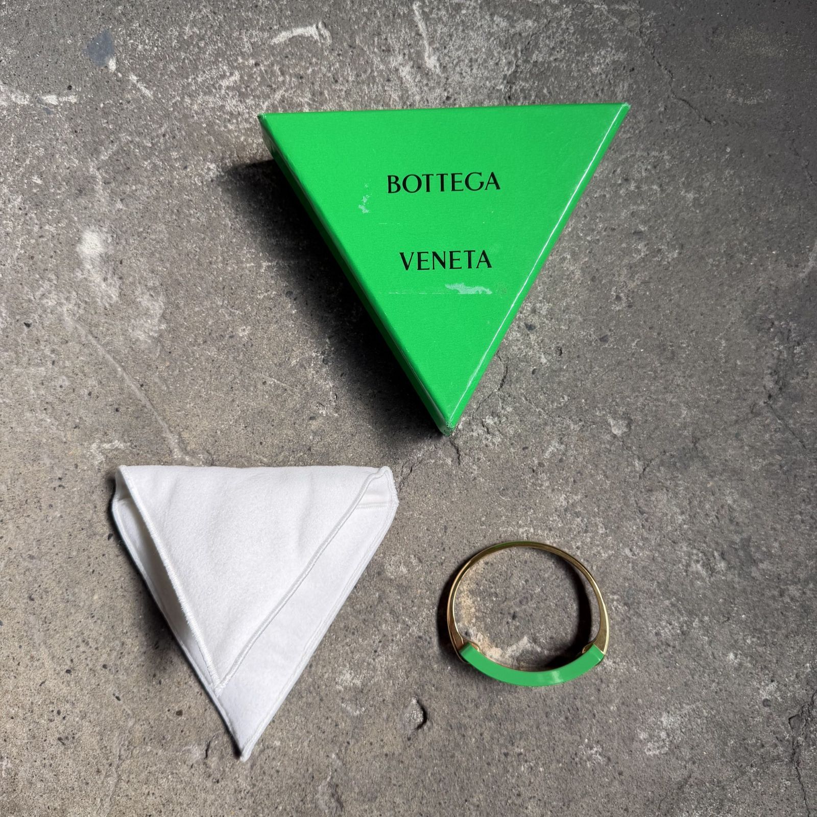 BOTTEGA VENETA ID BRACELET GOLD GREEN Ag925 シルバー M ボッテガ 