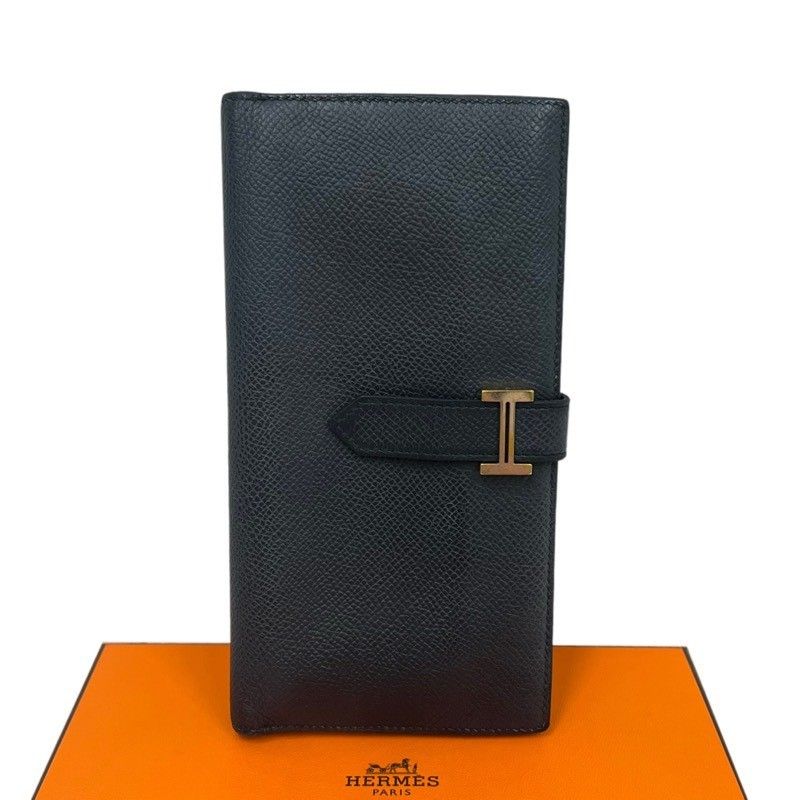 HERMES エルメス ベアンスフレ 039785CC ブラック ヴォーエプソン 二つ折り長財布 財布 ユニセックス 【中古】 52603K310 HERMES エルメス ベアンスフレ 039785CC ブラック ヴォーエプソン 二
