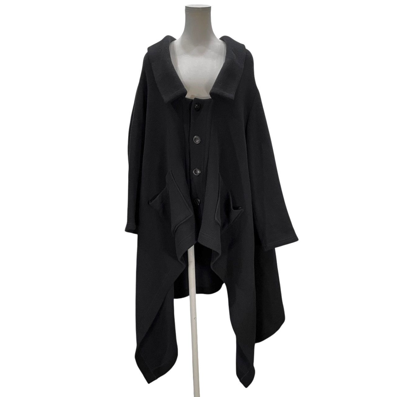 LIMI feu 20AW ウールスウェットサイドドレープオーバーサイズコート