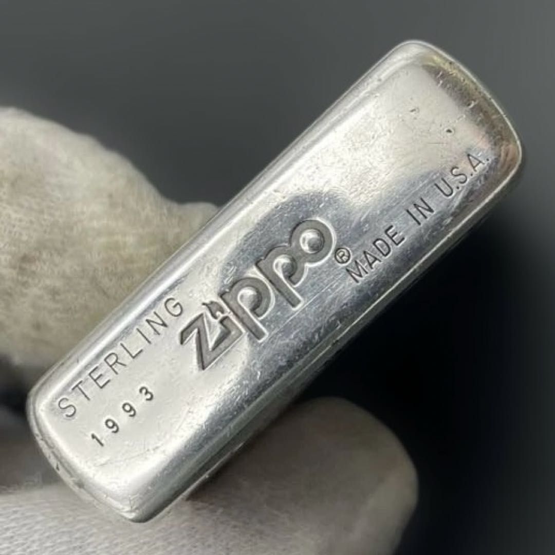 Zippo STERLING 5面彫刻 唐草 1993年製 スターリングシルバー