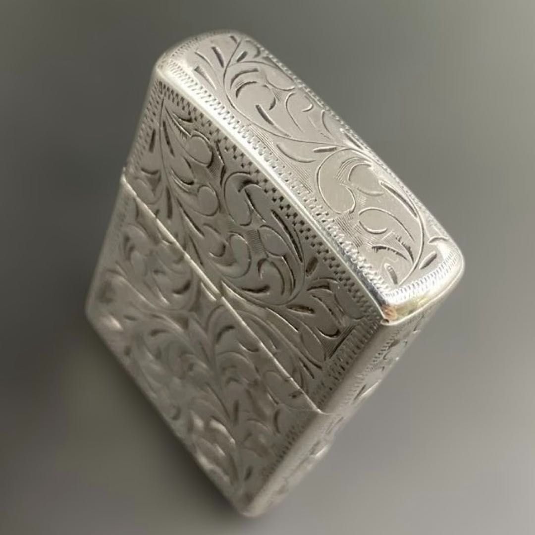 Zippo STERLING 5面彫刻 唐草 1993年製 スターリングシルバー 純銀製