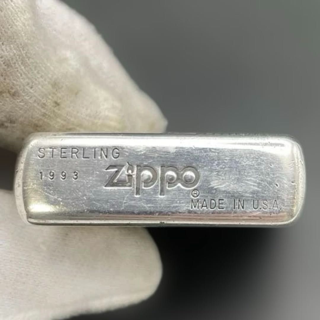 Zippo STERLING 5面彫刻 唐草 1993年製 スターリングシルバー 純銀製