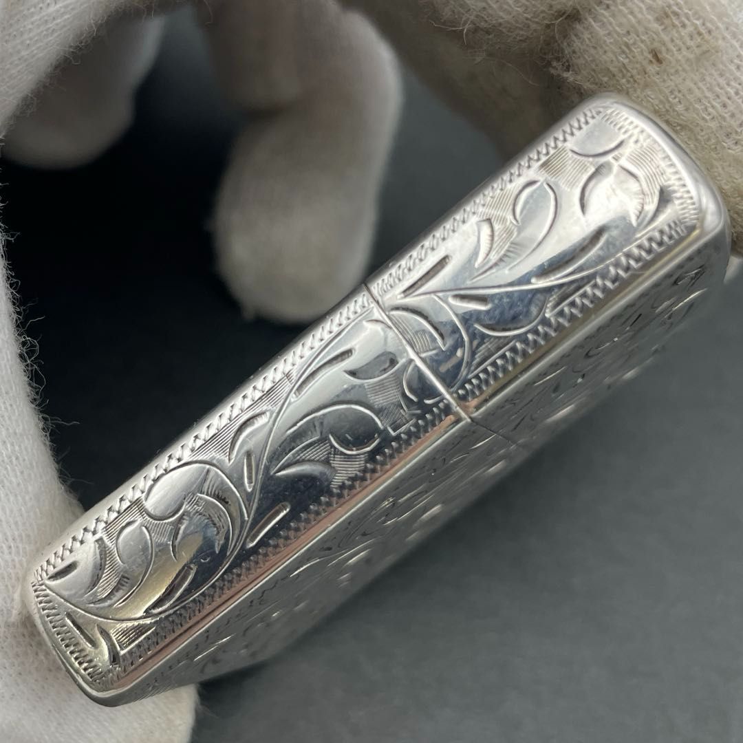 Zippo STERLING 5面彫刻 唐草 1993年製 スターリングシルバー 純銀製