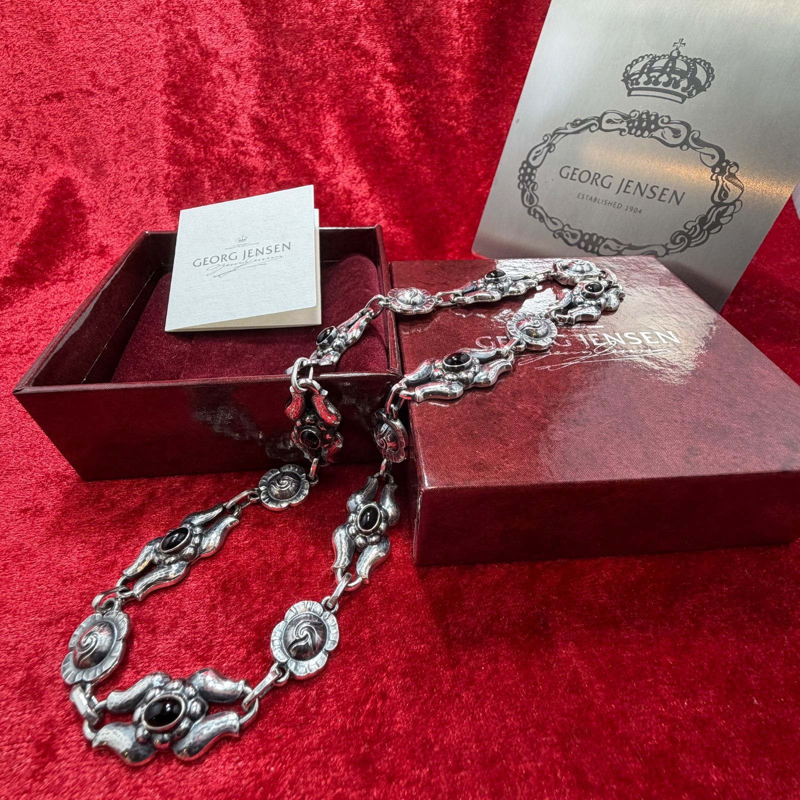美品 ネックレス ♯10 オニキス ジョージジェンセン/GEORG 美品 ネックレス ♯10 オニキス ジョージジェンセン/GEORG