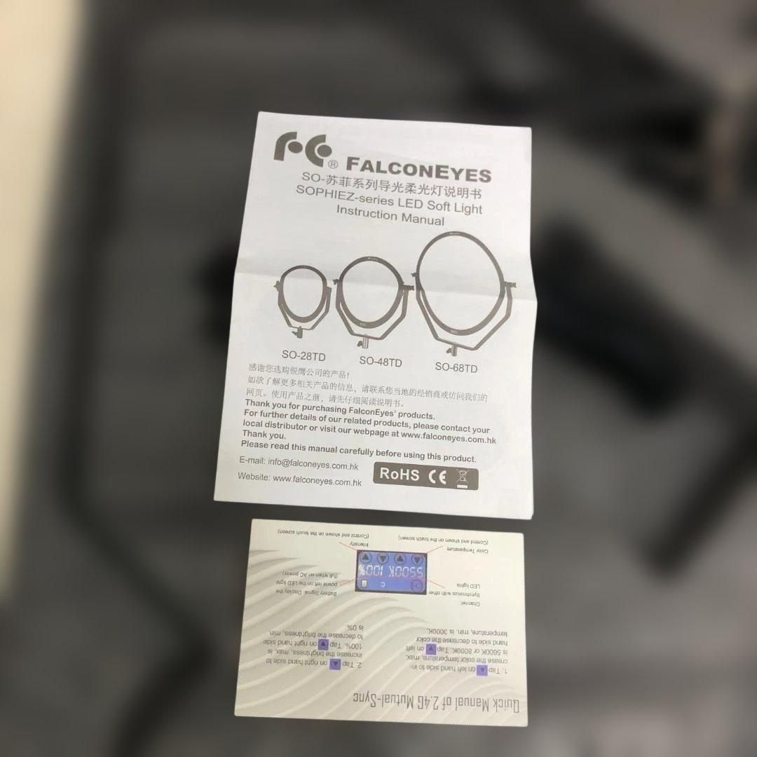 送料無料 FalconEyes SO-68TD 円形LEDライト 撮影照明 動画撮影 配信 