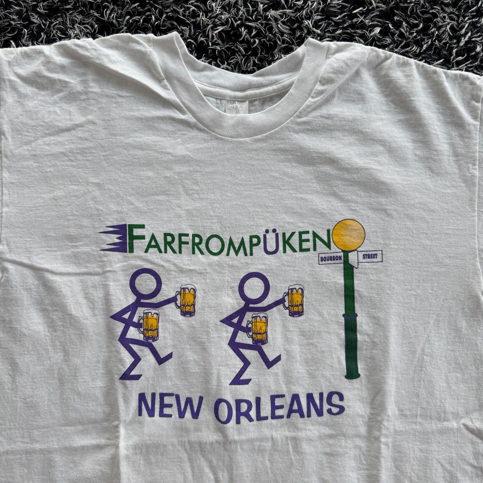 90s USA製 NewOrleans スーバニアTシャツ VWパロディ Tシャツ シングル 