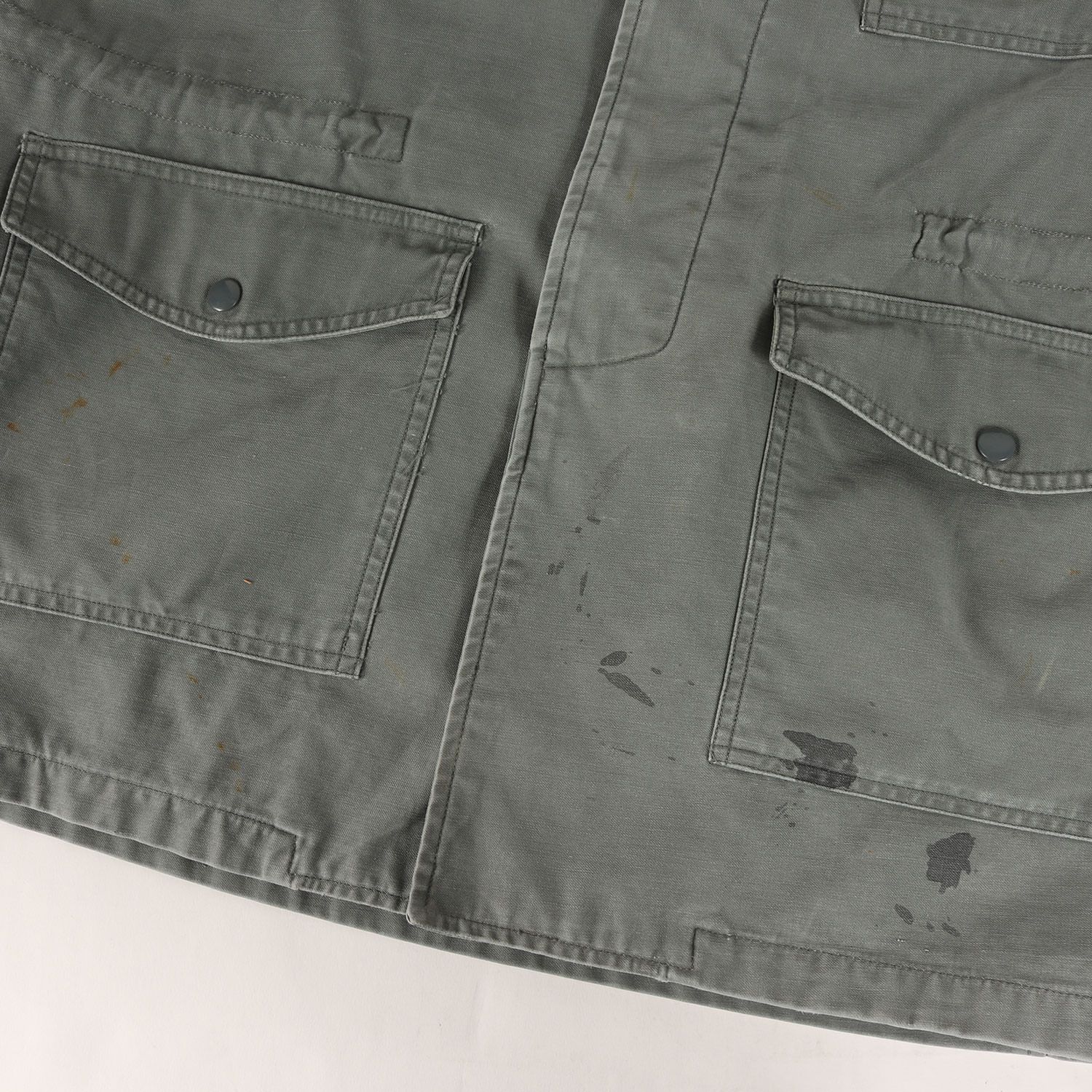 Vintage Military Item ヴィンテージミリタリー ジャケット サイズ:詳細参照(L位) 50s 米軍実物 USAF キャトルジャケット / フィールドジャケット(ステンシル入り) / セージグリーン / アウター ブルゾン 上着【メンズ】【中古】【K4342】 Vintage Military Item ヴィンテージミリタリー ジャケット サイズ