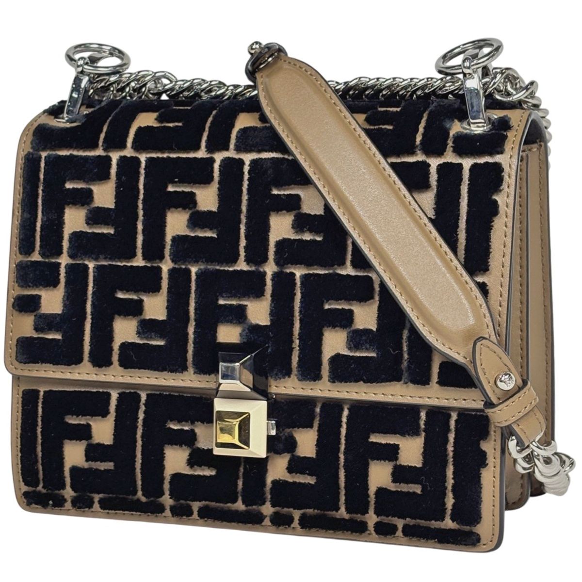 フェンディ FENDI キャナイ スモール チェーンショルダーバッグ ズッカ 