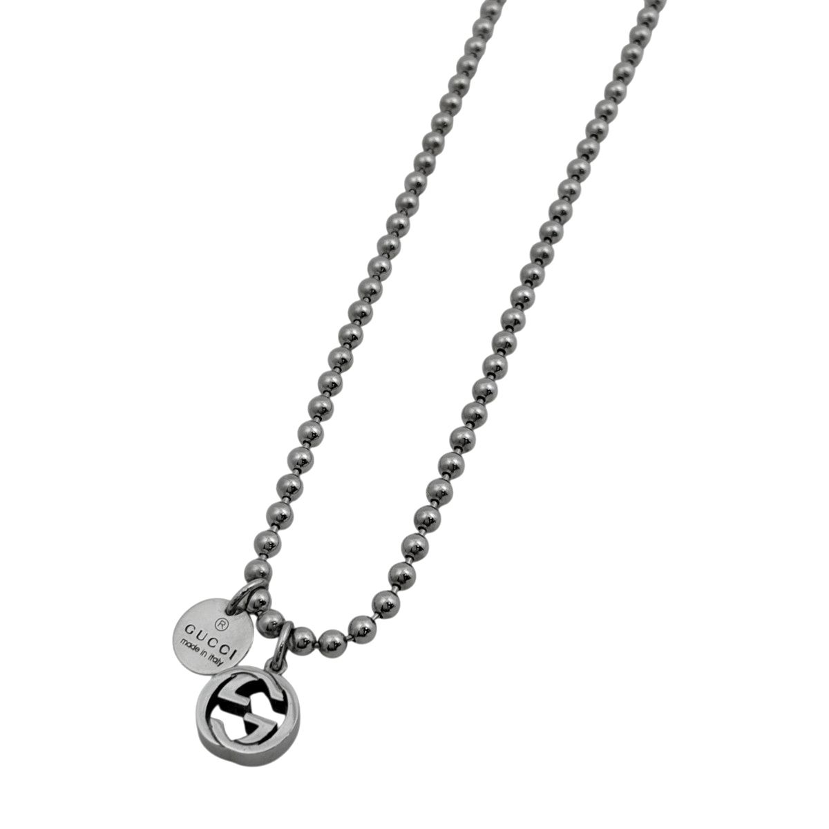 グッチ GUCCI GGロゴ チェーン ネックレス インターロッキングG ボール 