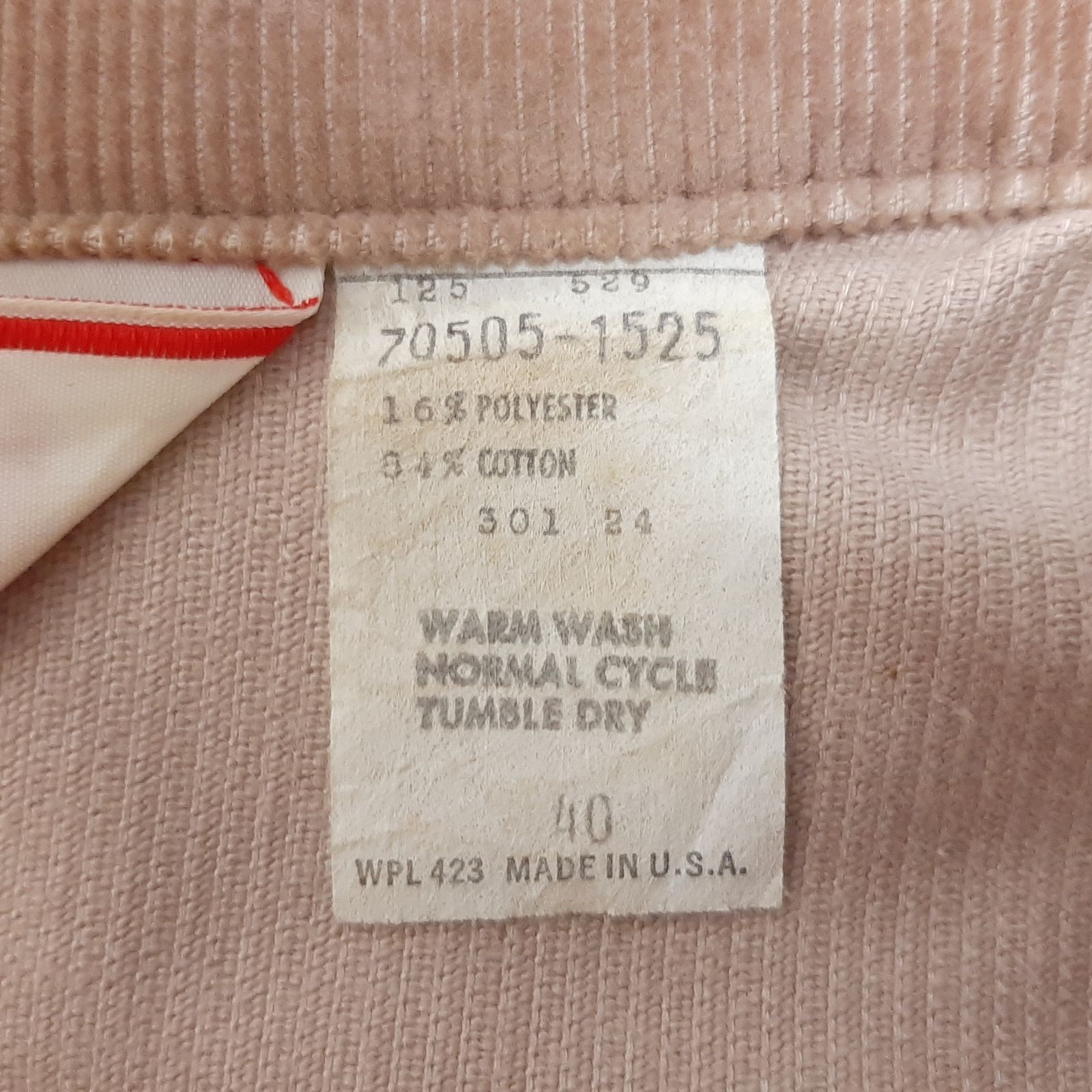 size 40】70s Levi's 70505-1525 コーデュロイ ジャケット 名称不明