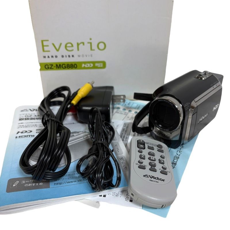【動作品】JVC Victor Everio GZ-MG880 ビデオカメラ HDD内蔵 ブラック リモコン付