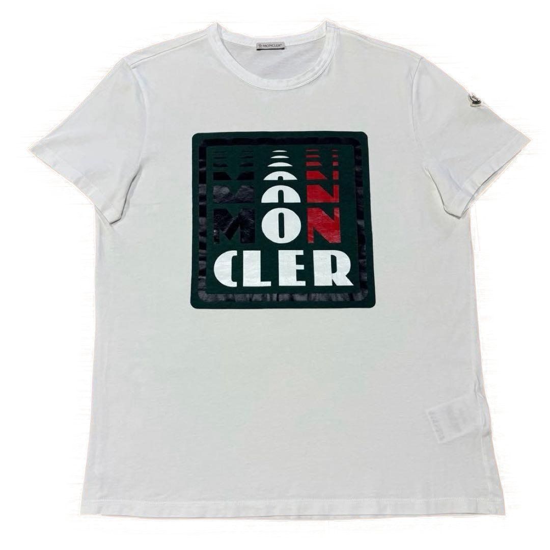 モンクレール プリントロゴ Tシャツ XL ホワイト 国内正規品 5S340 