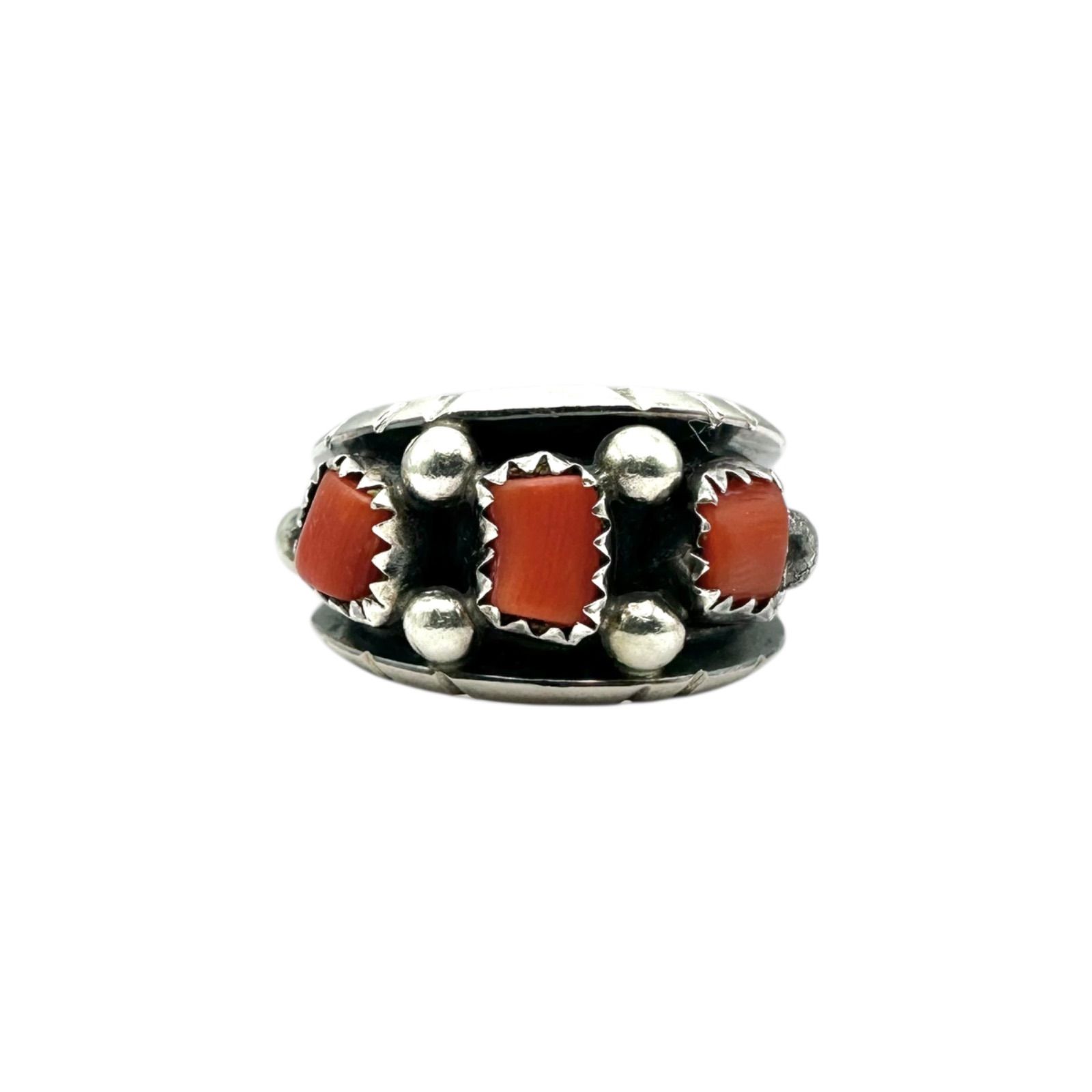 鮮やかな赤】NAVAJO コーラル STERLING SILVER 925 刻印 Vintage