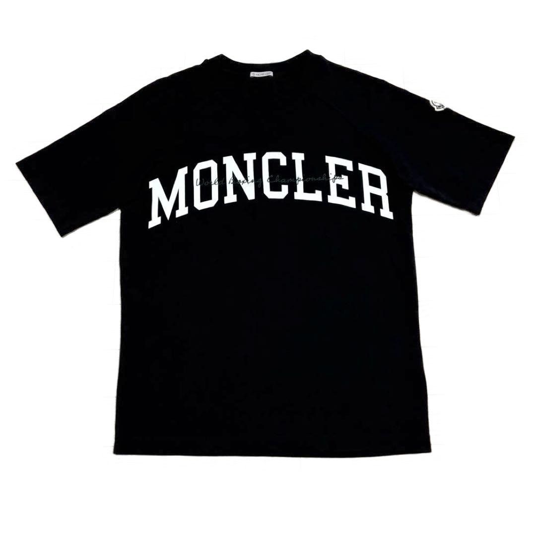 モンクレール 文字 ビッグロゴ XS ブラック Tシャツ 5S347 - メルカリ