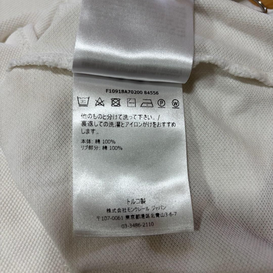 モンクレール シリコン黒ワッペン XL ホワイト ポロシャツ 5S348