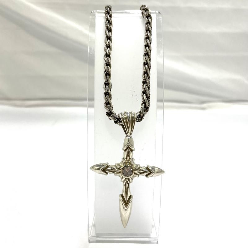 中古】JOINT TABOO クロスネックレス シルバー 重さ約86.2グラム[19 