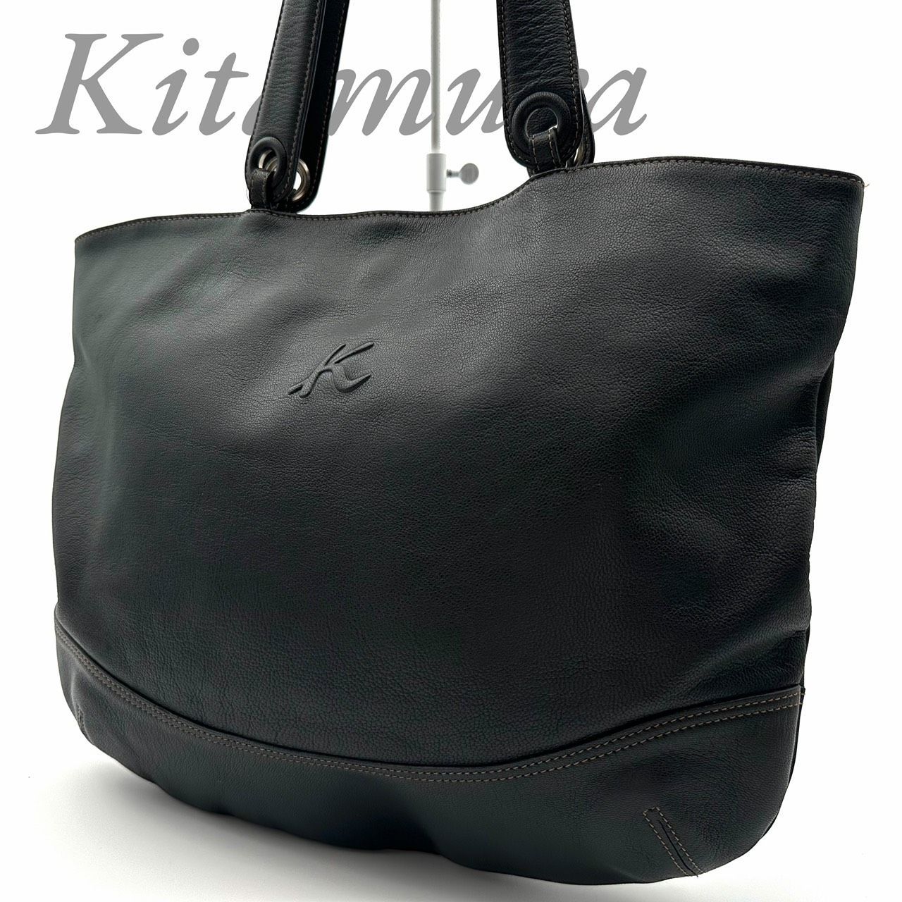 Kitamura - 廃盤色 キタムラ トートバッグ 本革 2way A4可 刻印 美品 